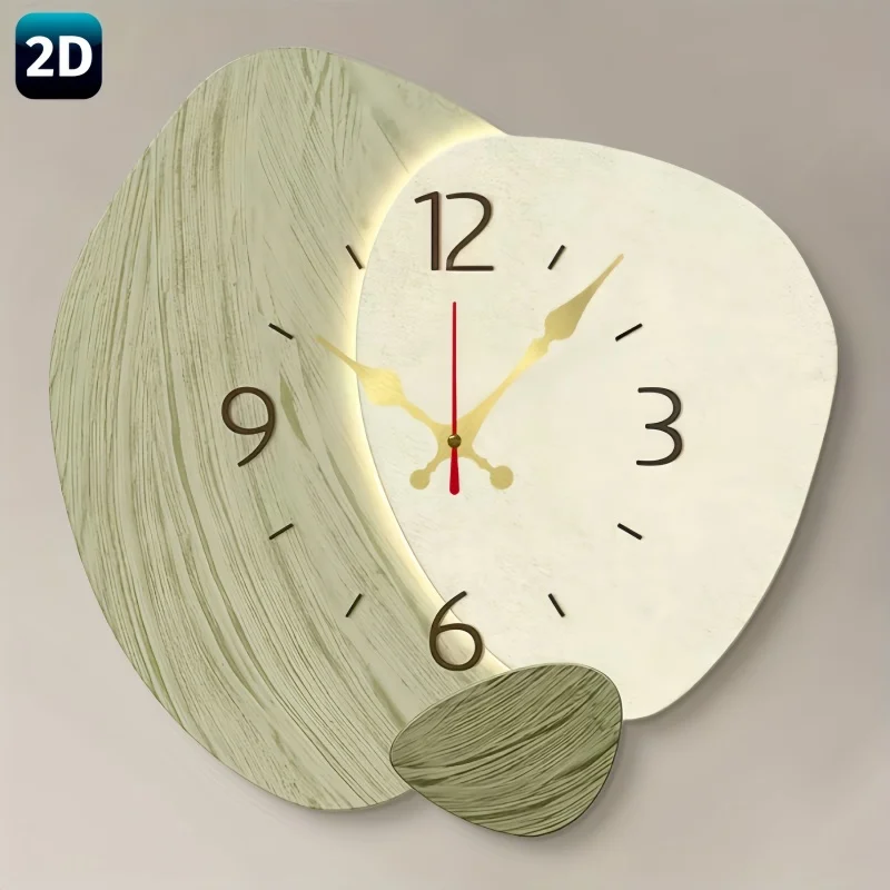 Lighting Home Decor Wall Clocks - 2D Flat, Wooden Silent Wall Clock