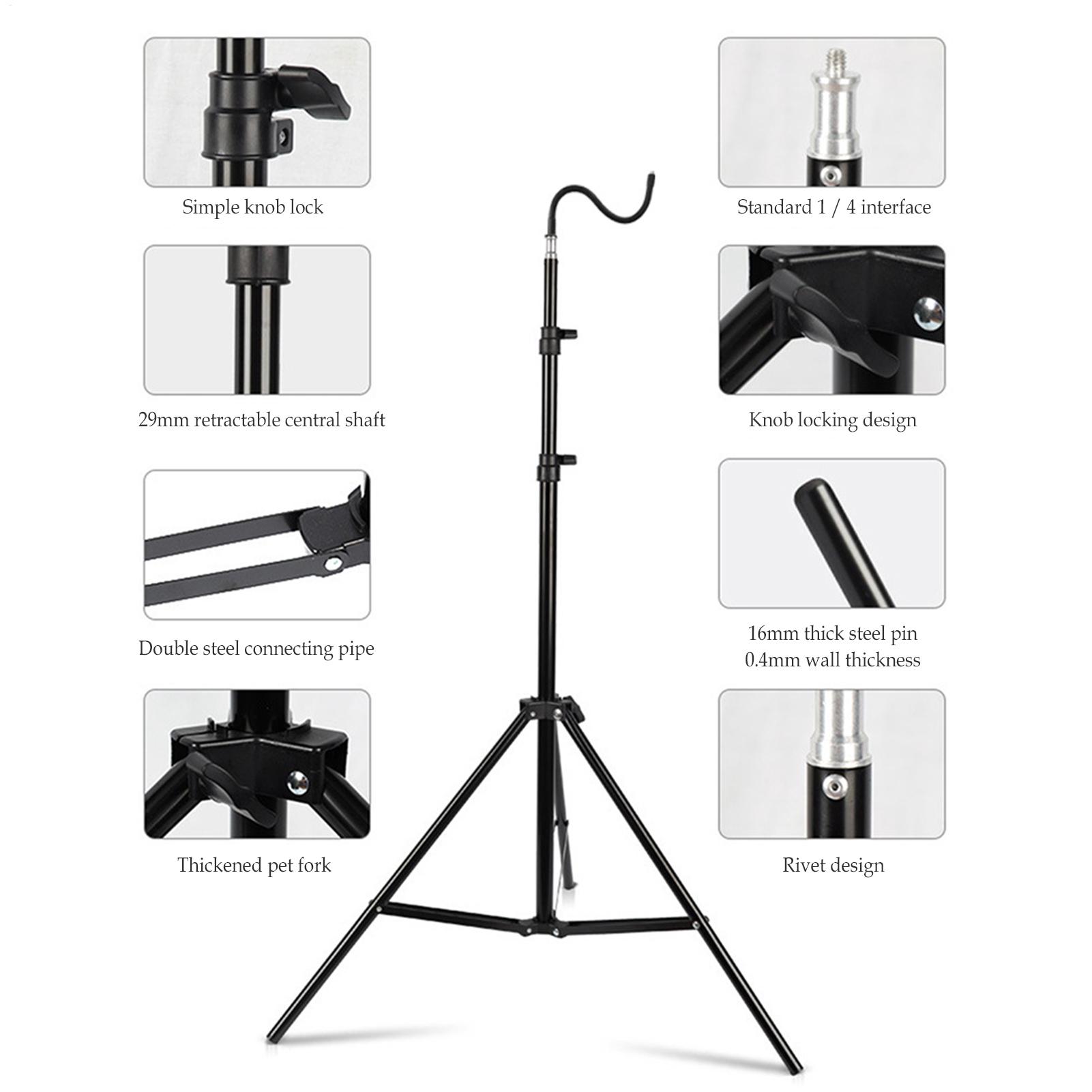 Floor Lamp Tripod - 2m Campinglight Stand Folding Telescoping Tripod
