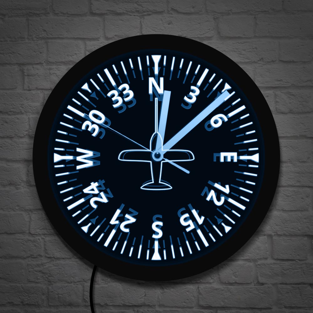 Lighting Home Decor Wall Clocks - Aircraft Gauges Cockpit Instruments Aviation LED