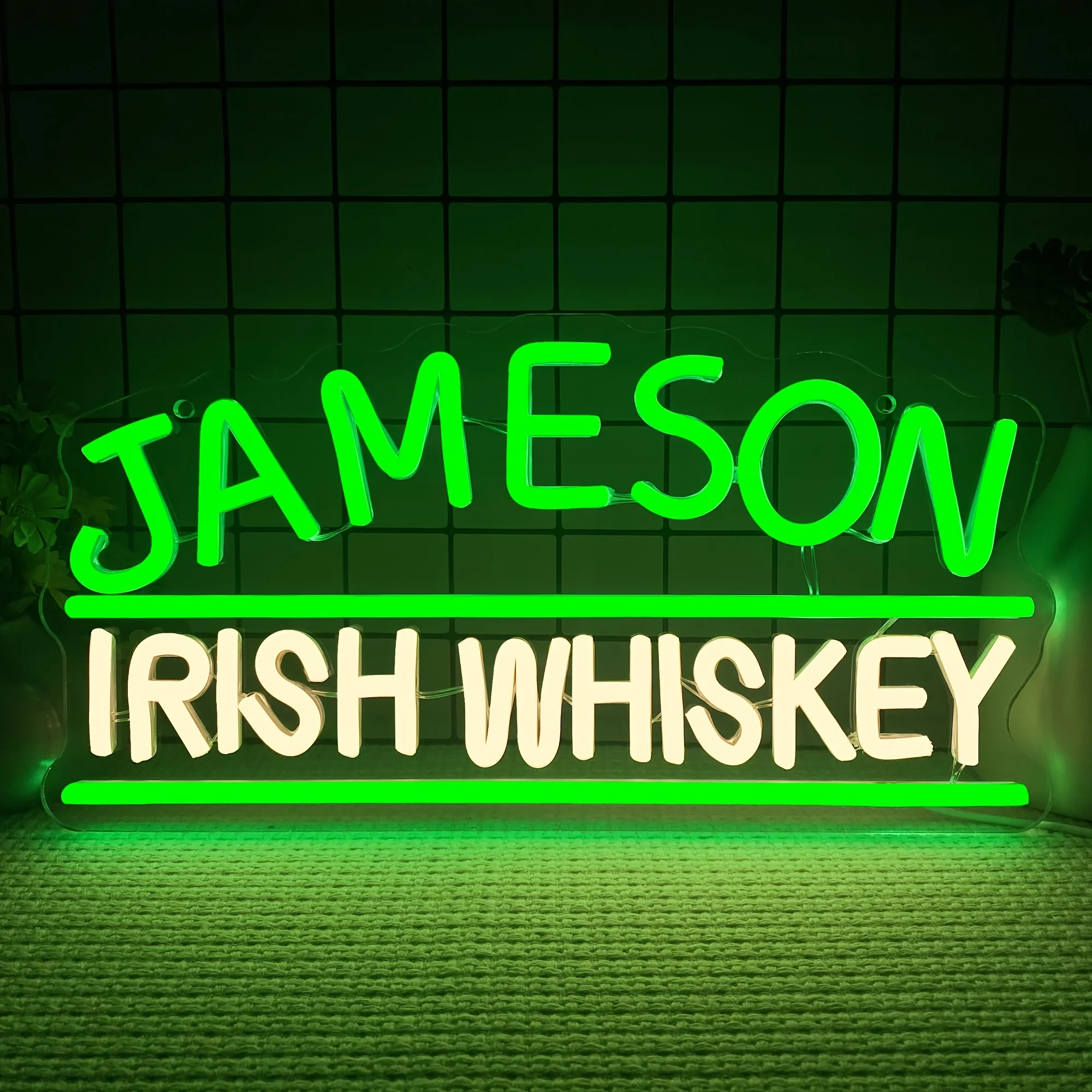 Home Decor Lighting Brands - Jameson Irish Whiskey Brand Logo Neon