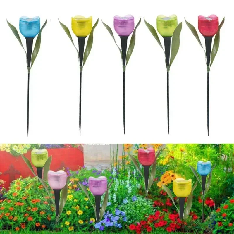 Lighting Decoration Stand - 1Pcs Garden Tulip Flower Shape LED