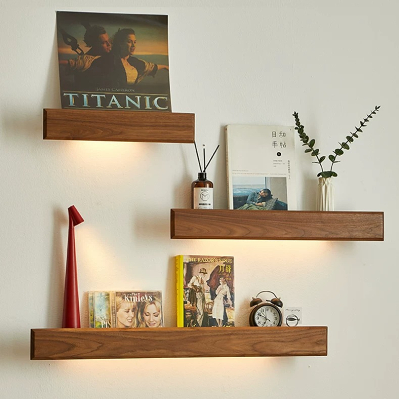Lighting And Decor Magazine - Solid Wood Wall Storage Shelf Floating