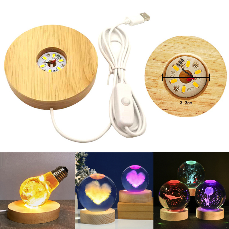 Resin Art Display Round Wood C - Lighting Decoration Stand ulasan dan harga