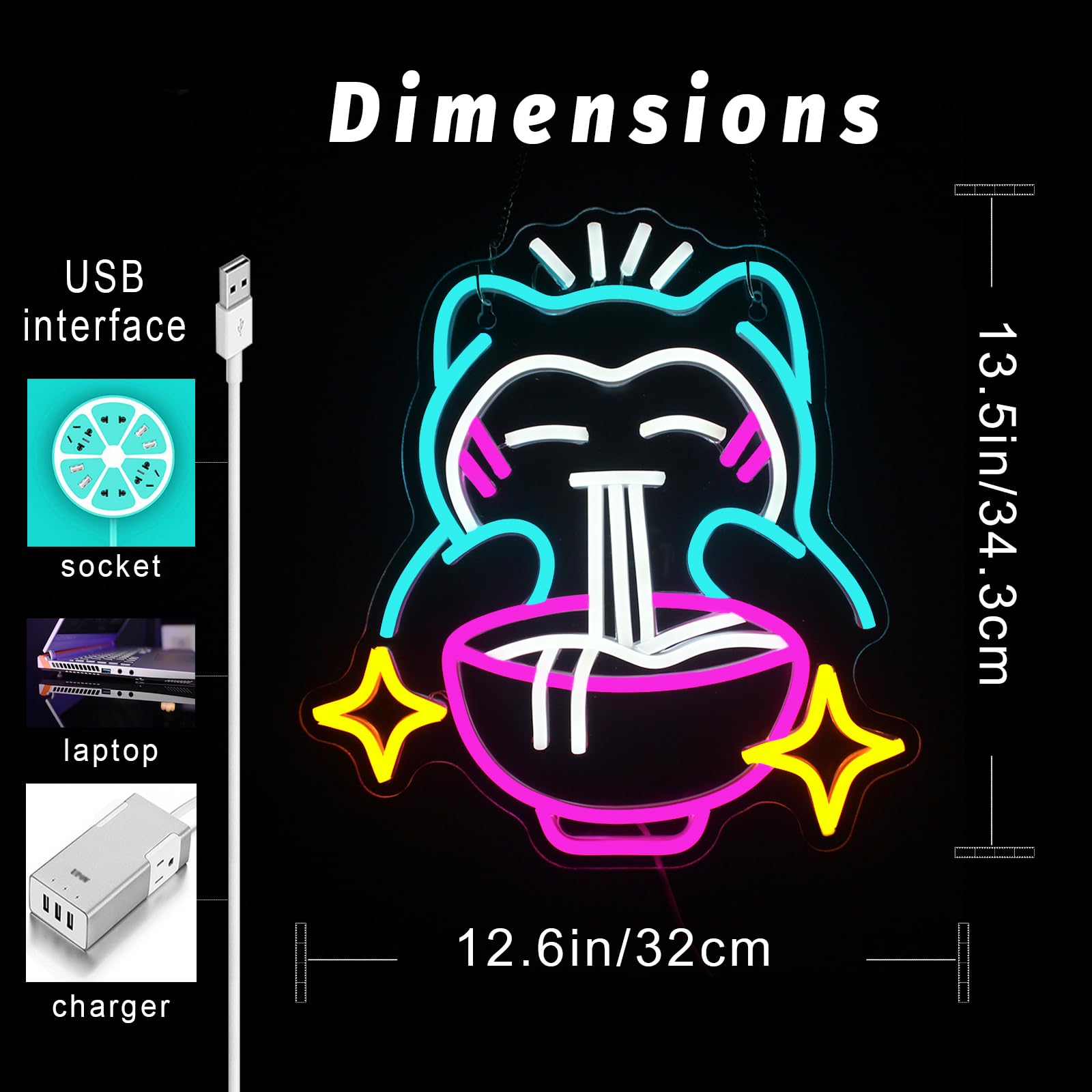 LED Ramen Neon Light - Cute Be - Restaurant Lighting Decoration ulasan dan harga