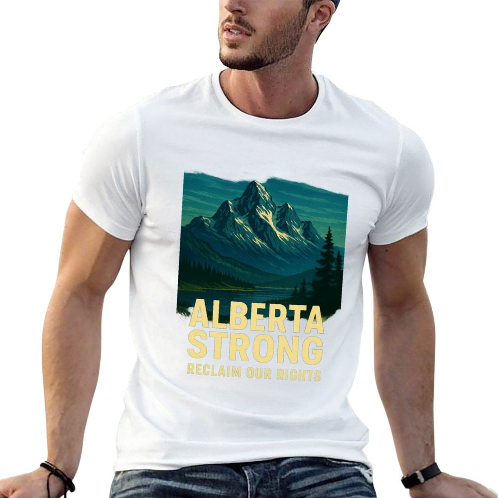 Alberta Strong T-Shirt Casual  - Alberta Lighting & Decor Edmonton Ab ulasan dan harga