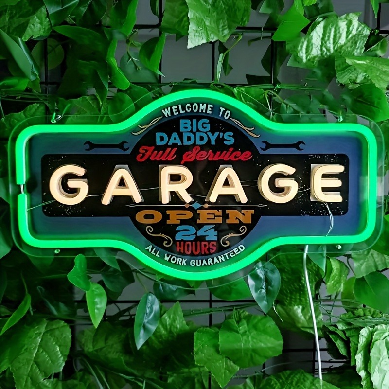 Retro Garage LED Neon Sign UV  - Garage Lighting Decor ulasan dan harga