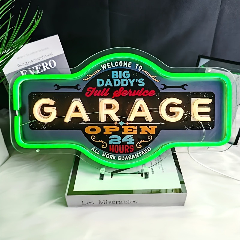 Retro Garage LED Neon Sign UV  - Garage Lighting Decor ulasan dan harga