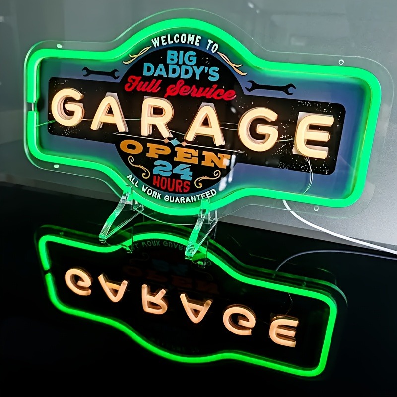 Retro Garage LED Neon Sign UV  - Garage Lighting Decor ulasan dan harga