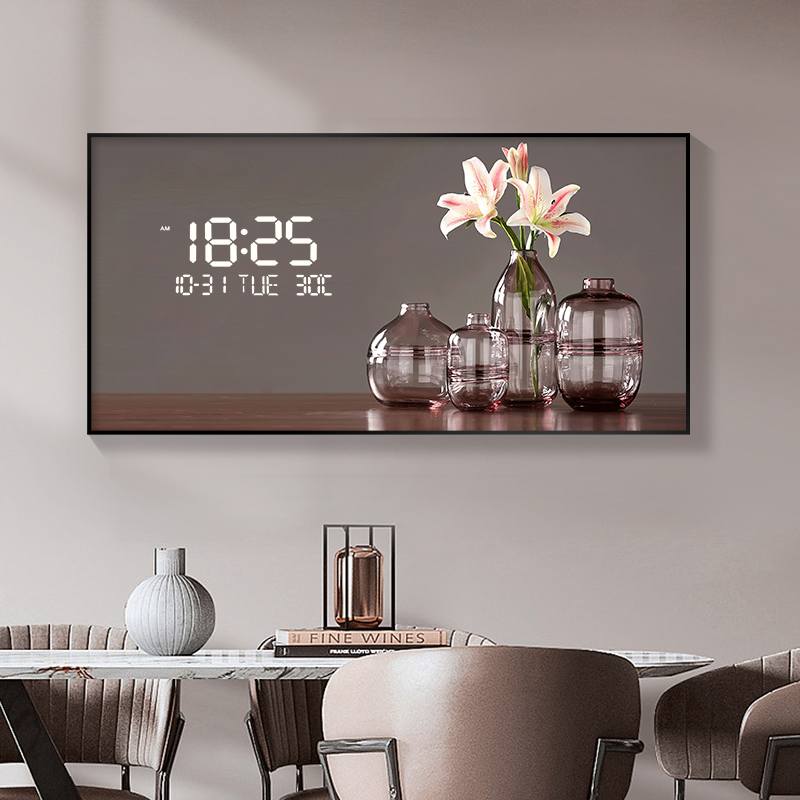 Large Size Flower Pattern Digi - Lighting Home Decor Wall Clocks ulasan dan harga