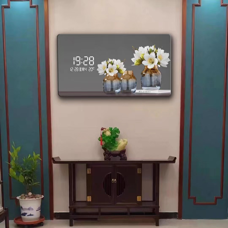 Large Size Flower Pattern Digi - Lighting Home Decor Wall Clocks ulasan dan harga