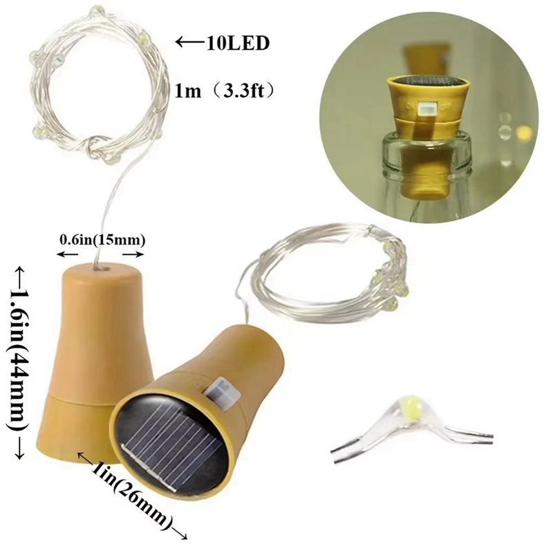 ABHU 20Pcs Solar Wine Bottle S - Decor Lighting Cork ulasan dan harga