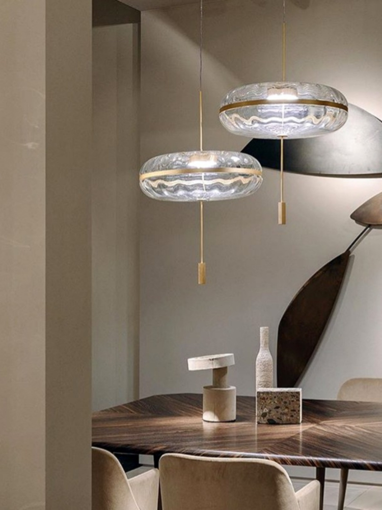 Nordic Postmodern Circular Gla - Lighting Decor Store ulasan dan harga