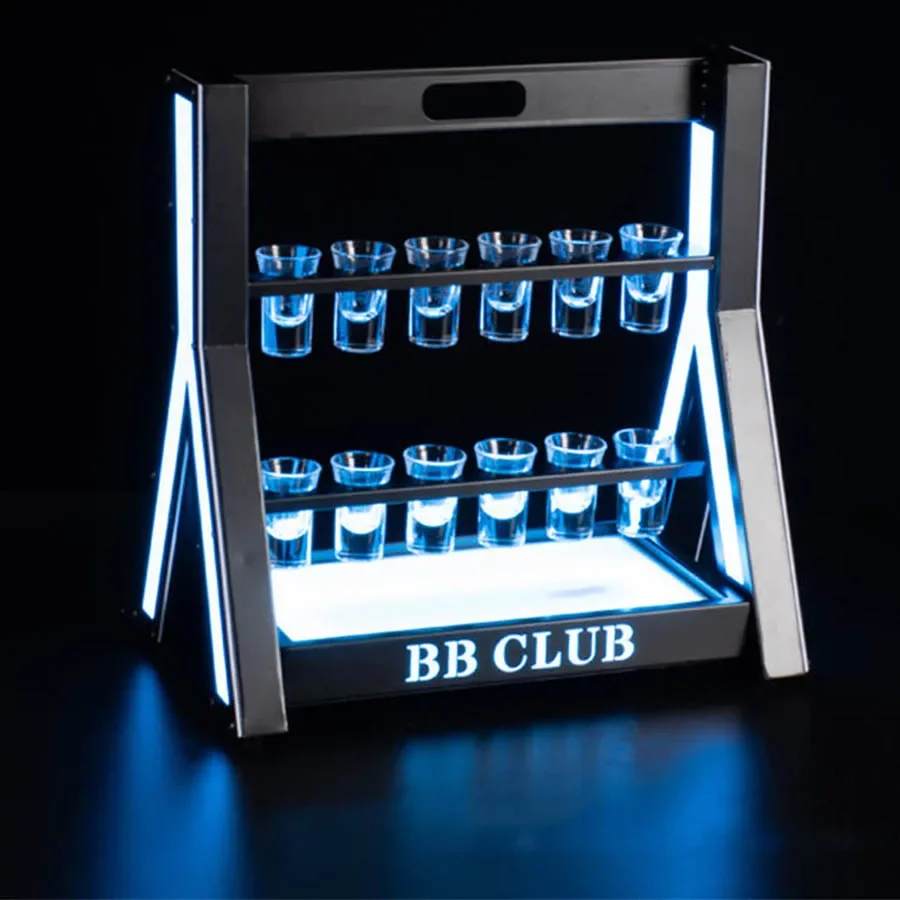 Rechargeable LED Shot Glass Di - Lighting Decoration Stand ulasan dan harga