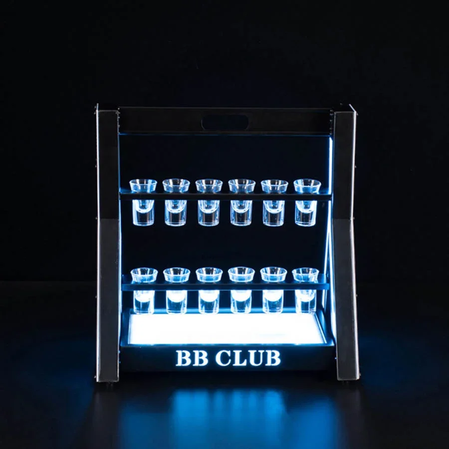 Rechargeable LED Shot Glass Di - Lighting Decoration Stand ulasan dan harga