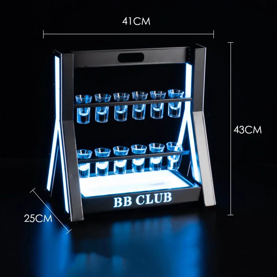 Rechargeable LED Shot Glass Di - Lighting Decoration Stand ulasan dan harga