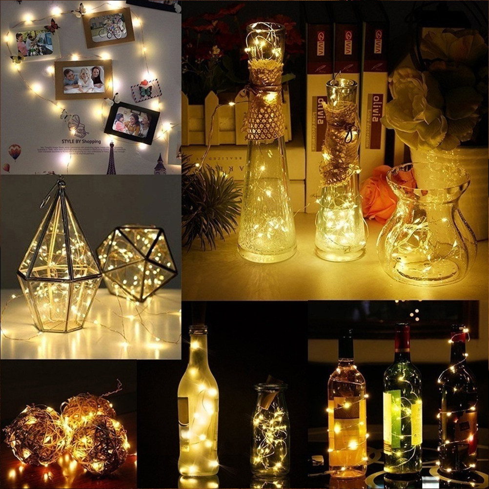 10 Leds Cork String Lights Cop - Decor Lighting Cork ulasan dan harga