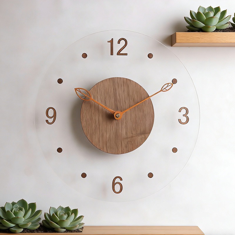 Minimalist Wall Clock Transpar - Lighting Home Decor Wall Clocks ulasan dan harga