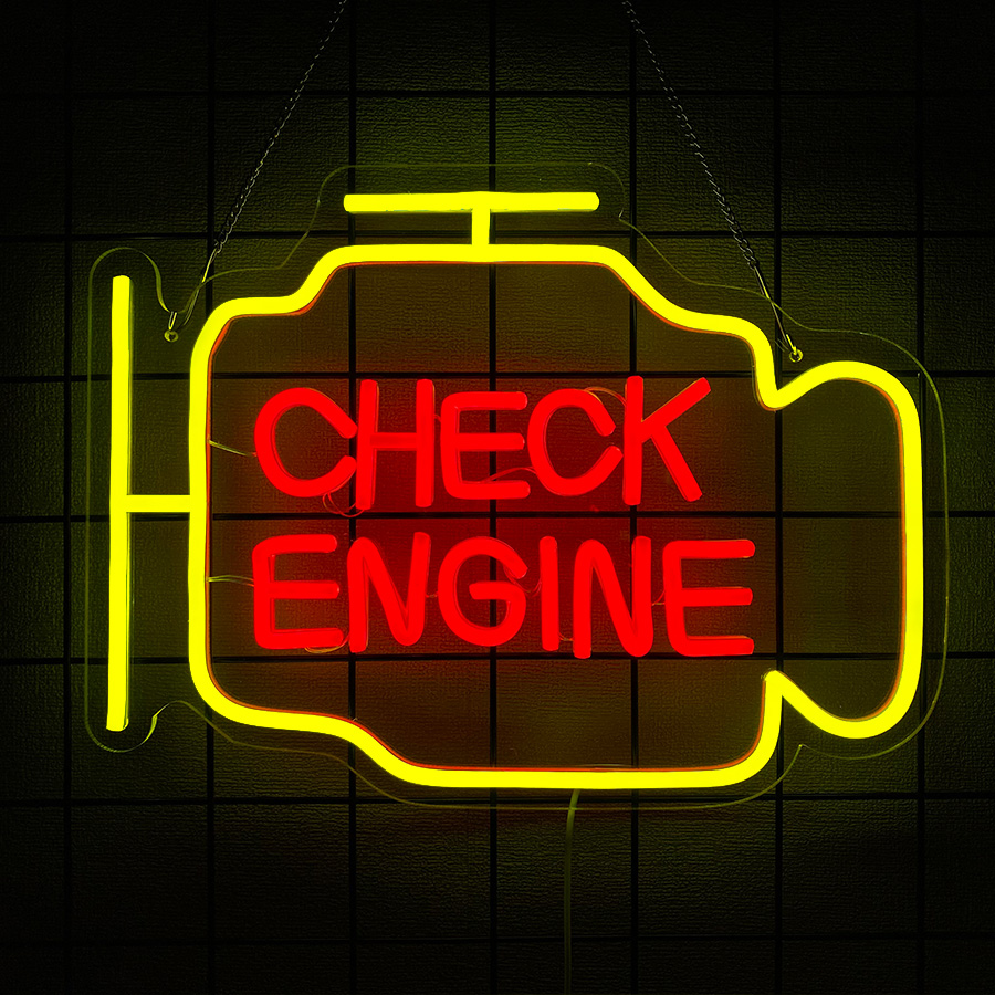Check Engine Neon Sign For Wal - Garage Lighting Decor ulasan dan harga