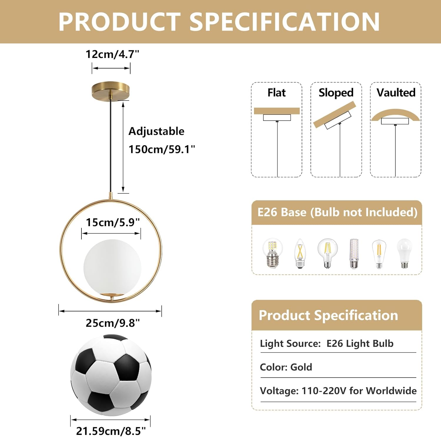 Gold PVC Lampshade Pendant Lig - Lighting Decor Store ulasan dan harga