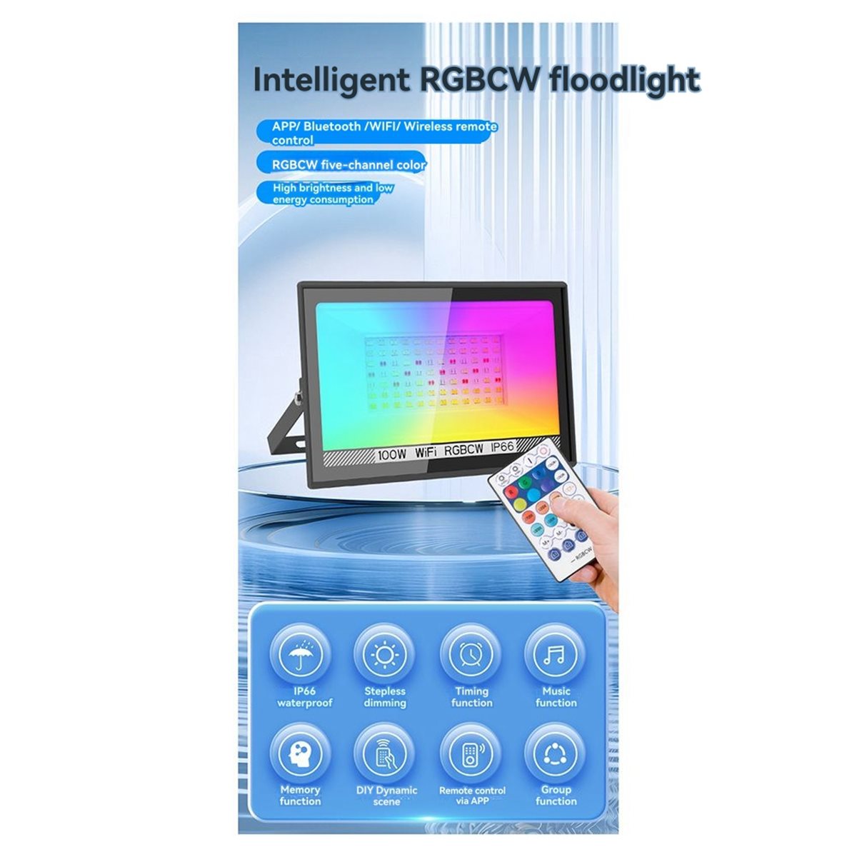 Nices 100W RGBCW LED Flood Lig - Decor Lighting Uk ulasan dan harga