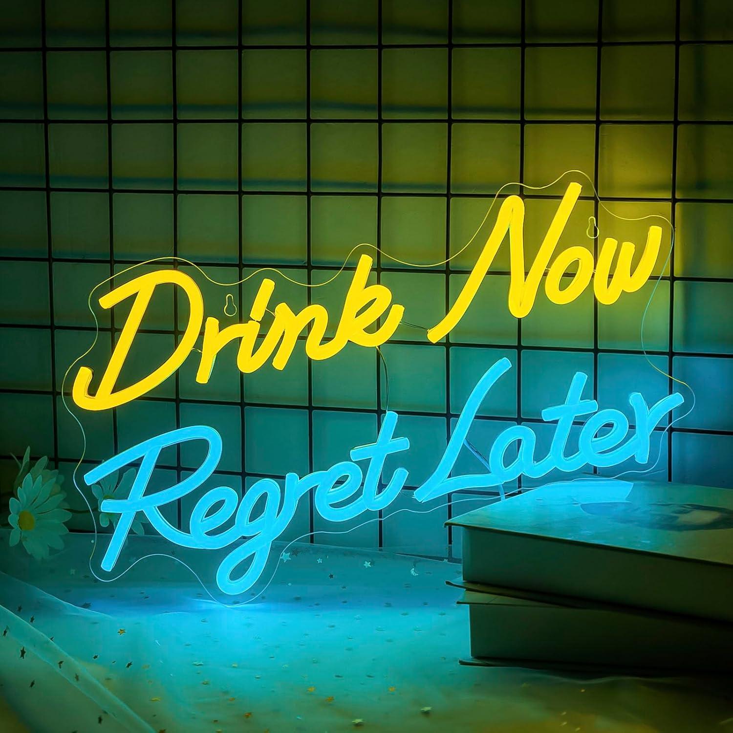 Beer Neon Sign Drink Now Regre - Restaurant Lighting Decoration ulasan dan harga