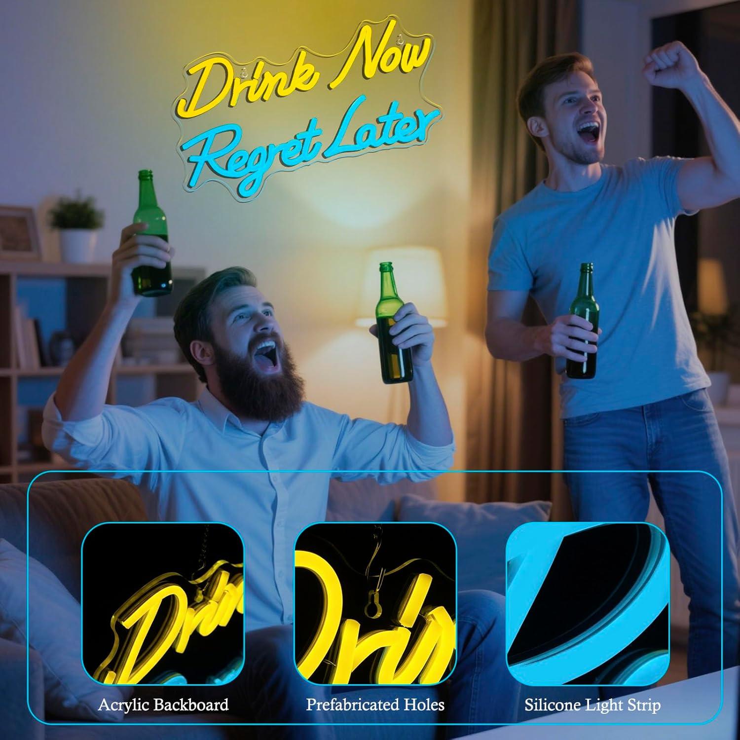 Beer Neon Sign Drink Now Regre - Restaurant Lighting Decoration ulasan dan harga