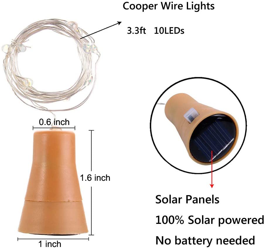 Solar Wine Bottle Led String F - Decor Lighting Cork ulasan dan harga