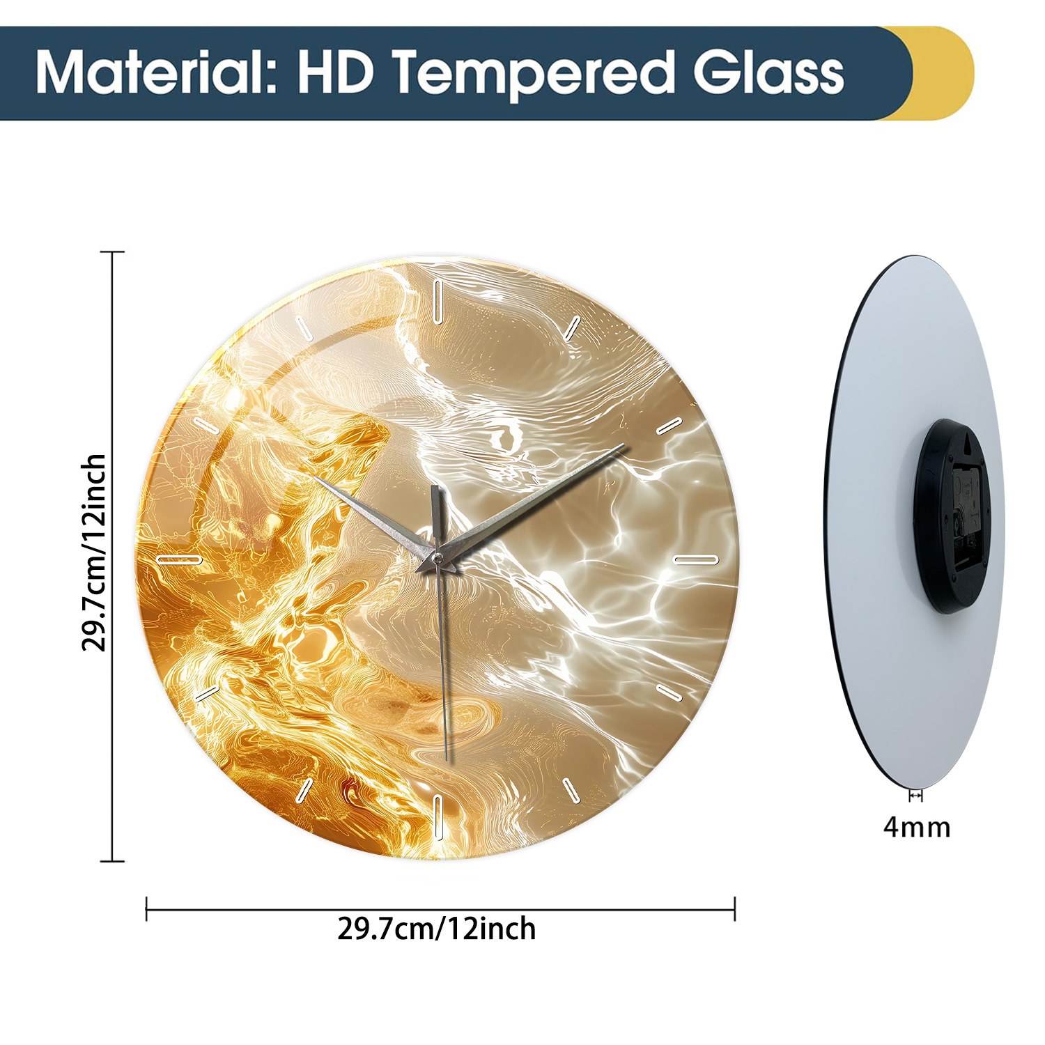 1pc Glass Wall Clock, Modern L - Lighting Home Decor Wall Clocks ulasan dan harga