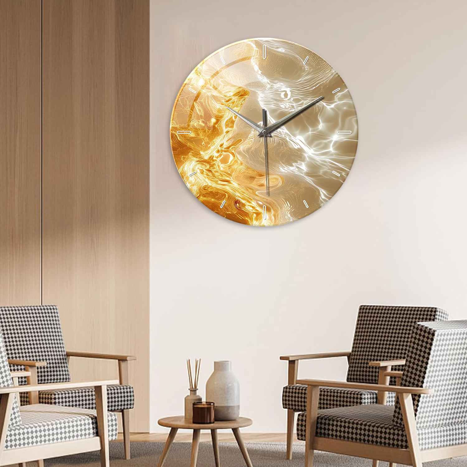 1pc Glass Wall Clock, Modern L - Lighting Home Decor Wall Clocks ulasan dan harga