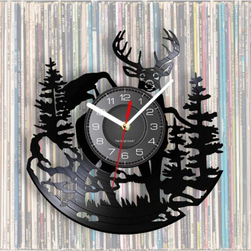 Forest Deer Vinyl Record Wall  - Lighting Home Decor Wall Clocks ulasan dan harga
