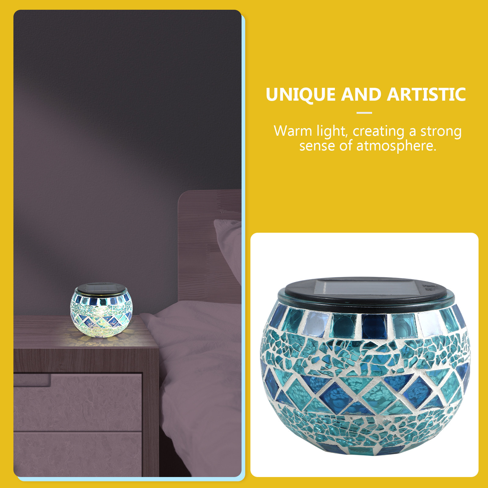 Mosaic Light Solar Glass Decor - Decor Lighting Solution ulasan dan harga