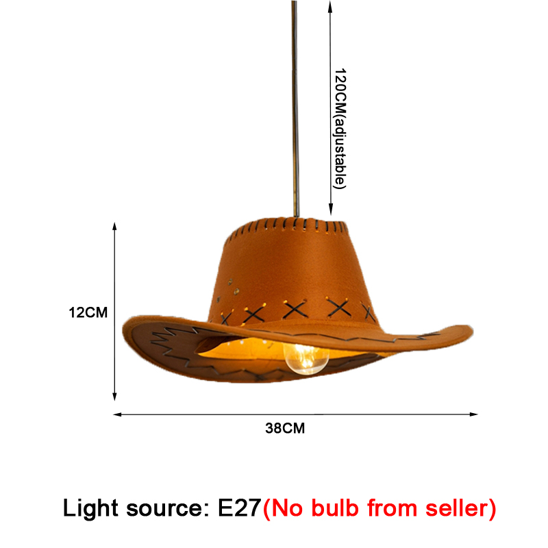 Creative Art Cowboy Hat Pendan - Lighting Decor Store ulasan dan harga