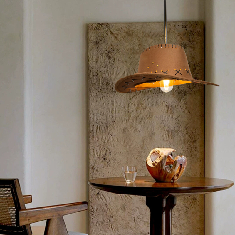 Creative Art Cowboy Hat Pendan - Lighting Decor Store ulasan dan harga