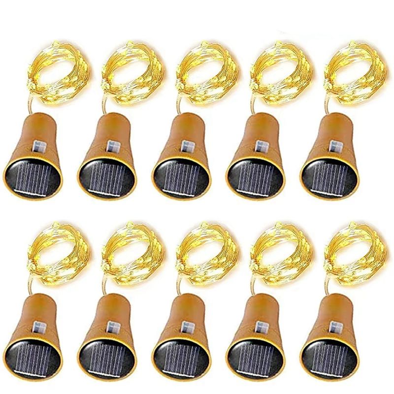 A20F-10Pcs Solar Wine Bottle S - Decor Lighting Cork ulasan dan harga