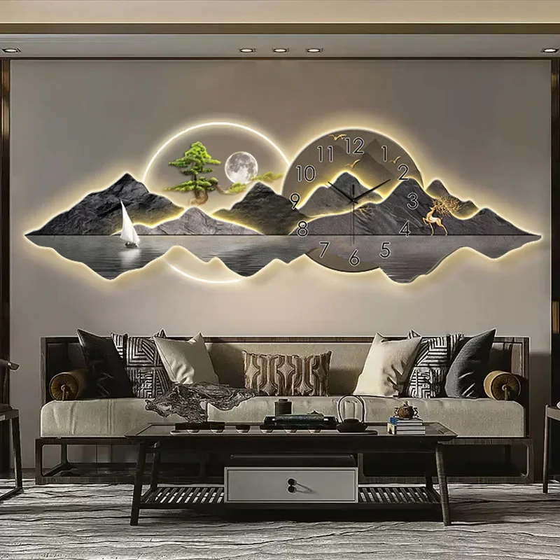 Modern Chinese Painting with C - Lighting Home Decor Wall Clocks ulasan dan harga