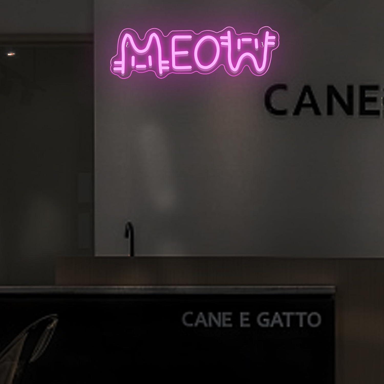 Meow Neon Sign Cat USB Powered - Lighting Decor Store ulasan dan harga