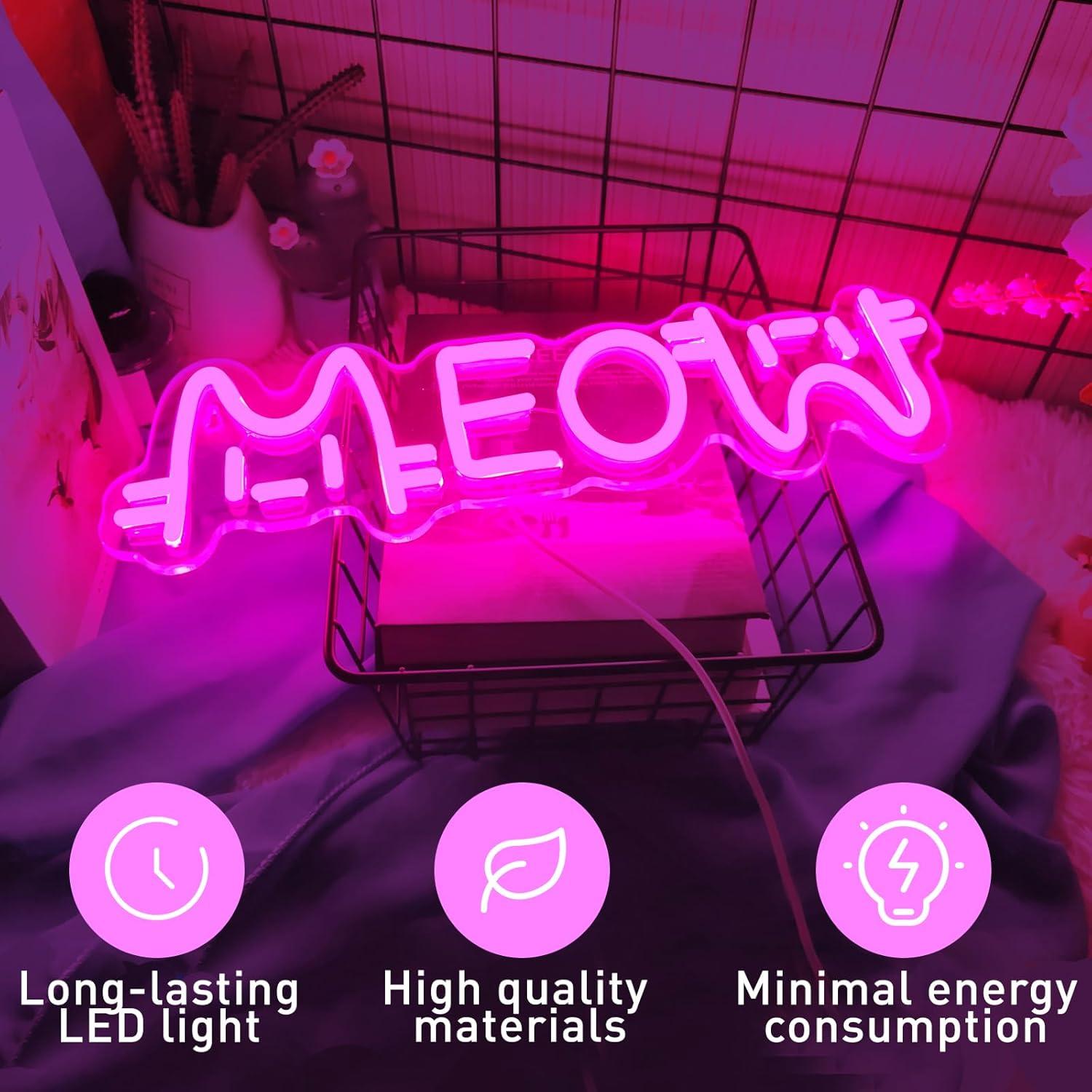 Meow Neon Sign Cat USB Powered - Lighting Decor Store ulasan dan harga