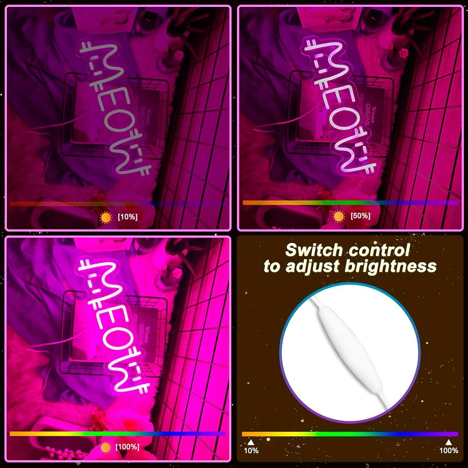 Meow Neon Sign Cat USB Powered - Lighting Decor Store ulasan dan harga