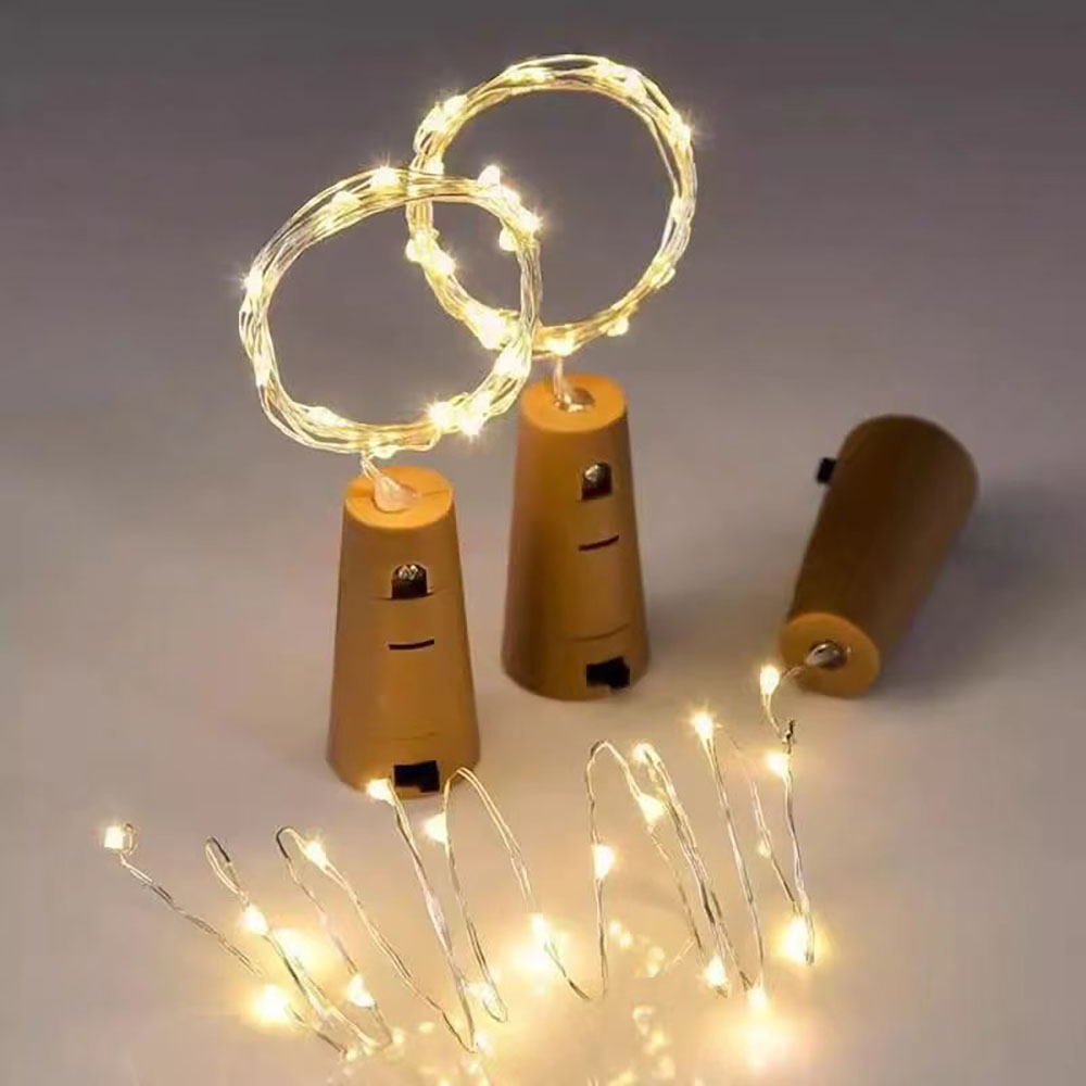 LED Wine Bottle Lights Copper  - Decor Lighting Cork ulasan dan harga