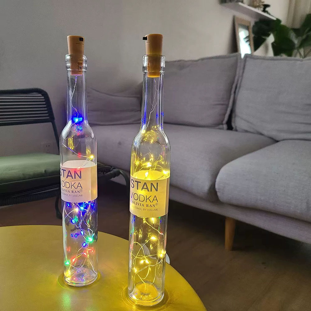 LED Wine Bottle Lights Copper  - Decor Lighting Cork ulasan dan harga