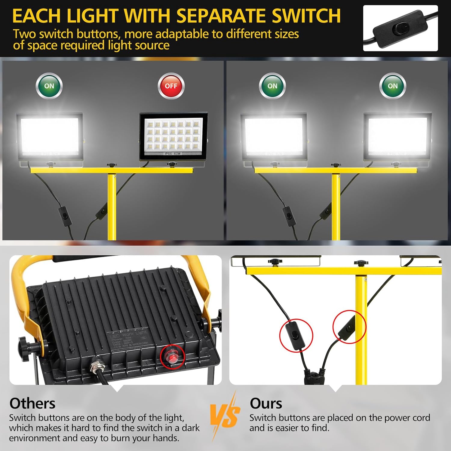 LED Work Light with Stand Adju - Floor Lamp Tripod ulasan dan harga