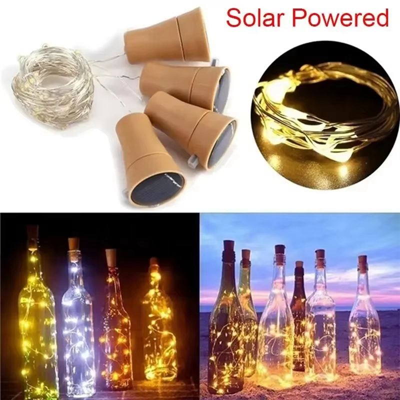 AT02-Set Of 10 Solar LED Fairy - Decor Lighting Cork ulasan dan harga