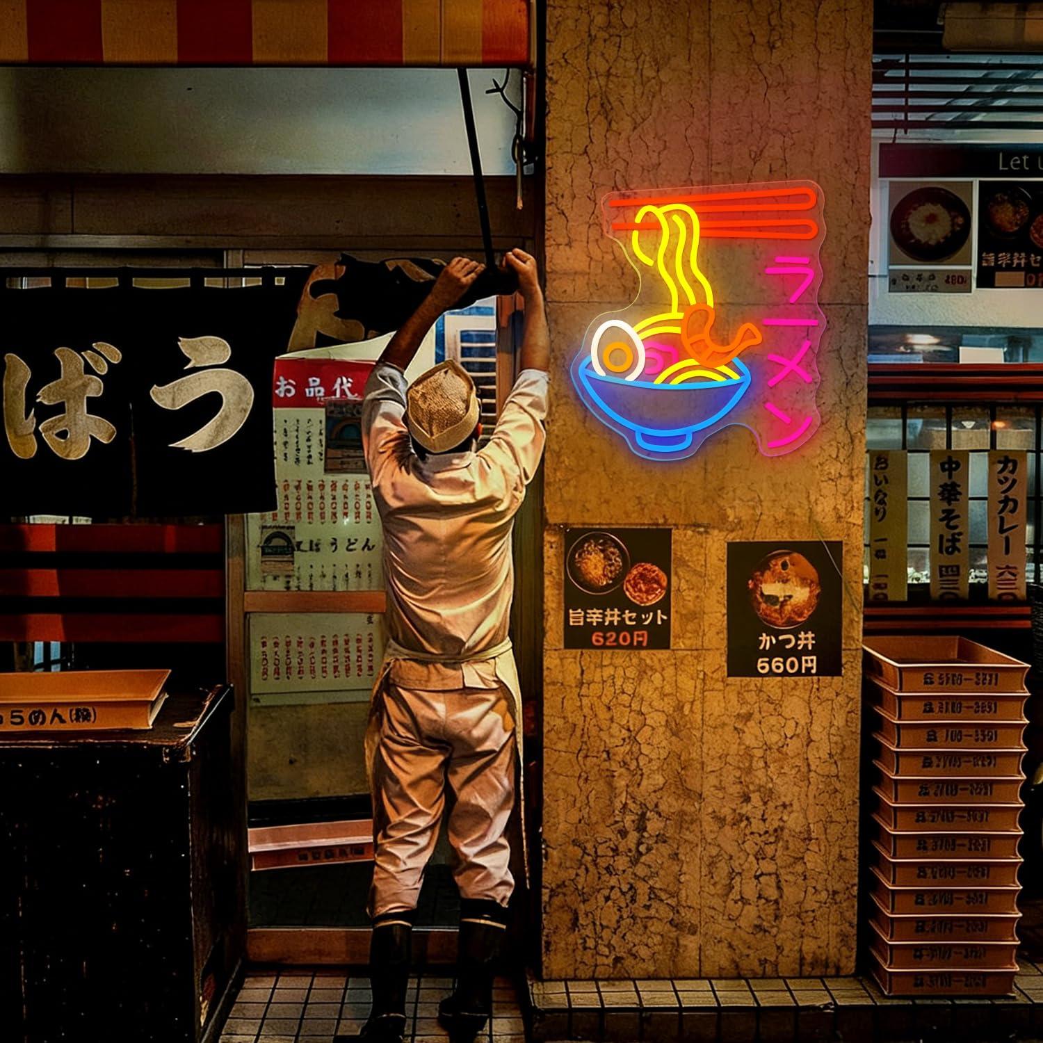 Ramen Neon Sign Japanese Noodl - Restaurant Lighting Decoration ulasan dan harga