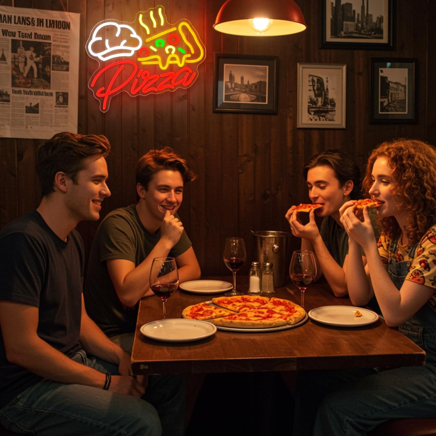 Pizza Neon Sign Colorful Pizza - Restaurant Lighting Decoration ulasan dan harga